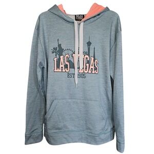 Las Vegas Nevada Est. 1905 Graphic Hoodie L | Teal Green Coral Travel Souvenir